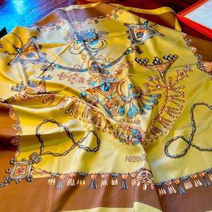 Hermes silk scarf. Stunning colors.